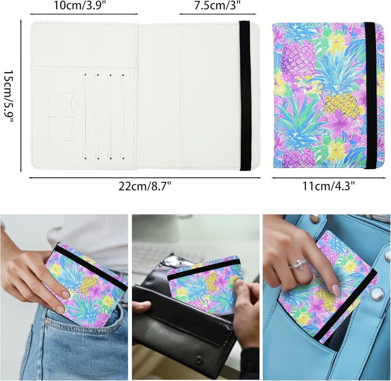 bassyil Tropical Pineapple Passport Holder for Women and Men PU Leather Passport Cover for Travel - Image 5